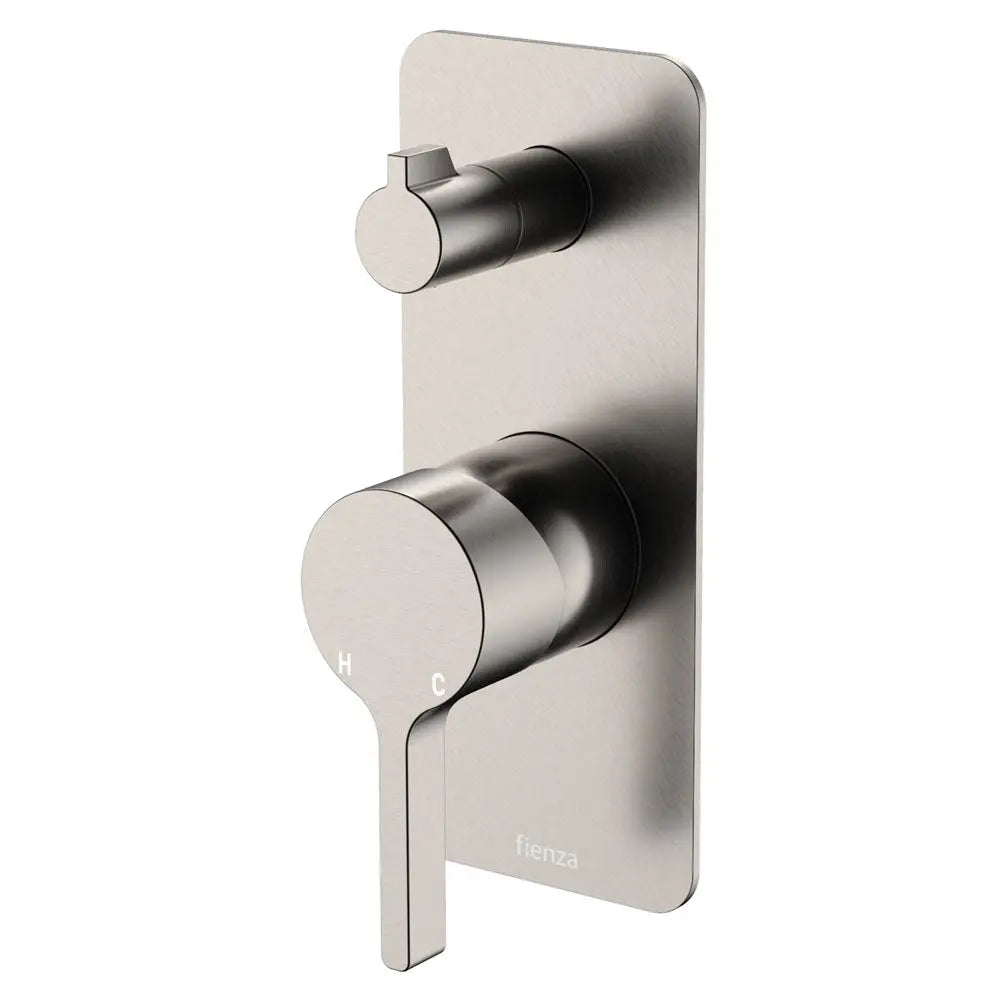 Sansa Wall Diverter Mixer, Rectangular Plate, Brushed Nickel fienza