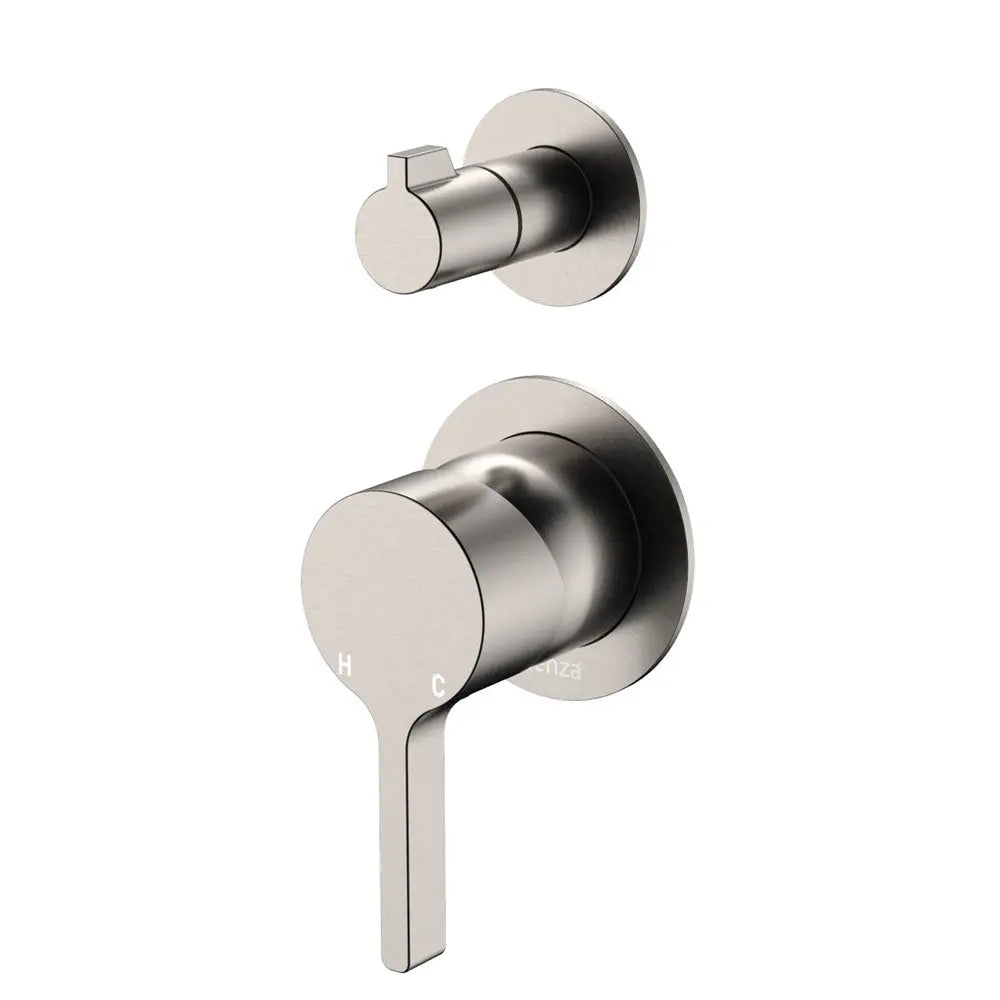 Sansa Wall Diverter Mixer, Small Round Plates, Brushed Nickel fienza