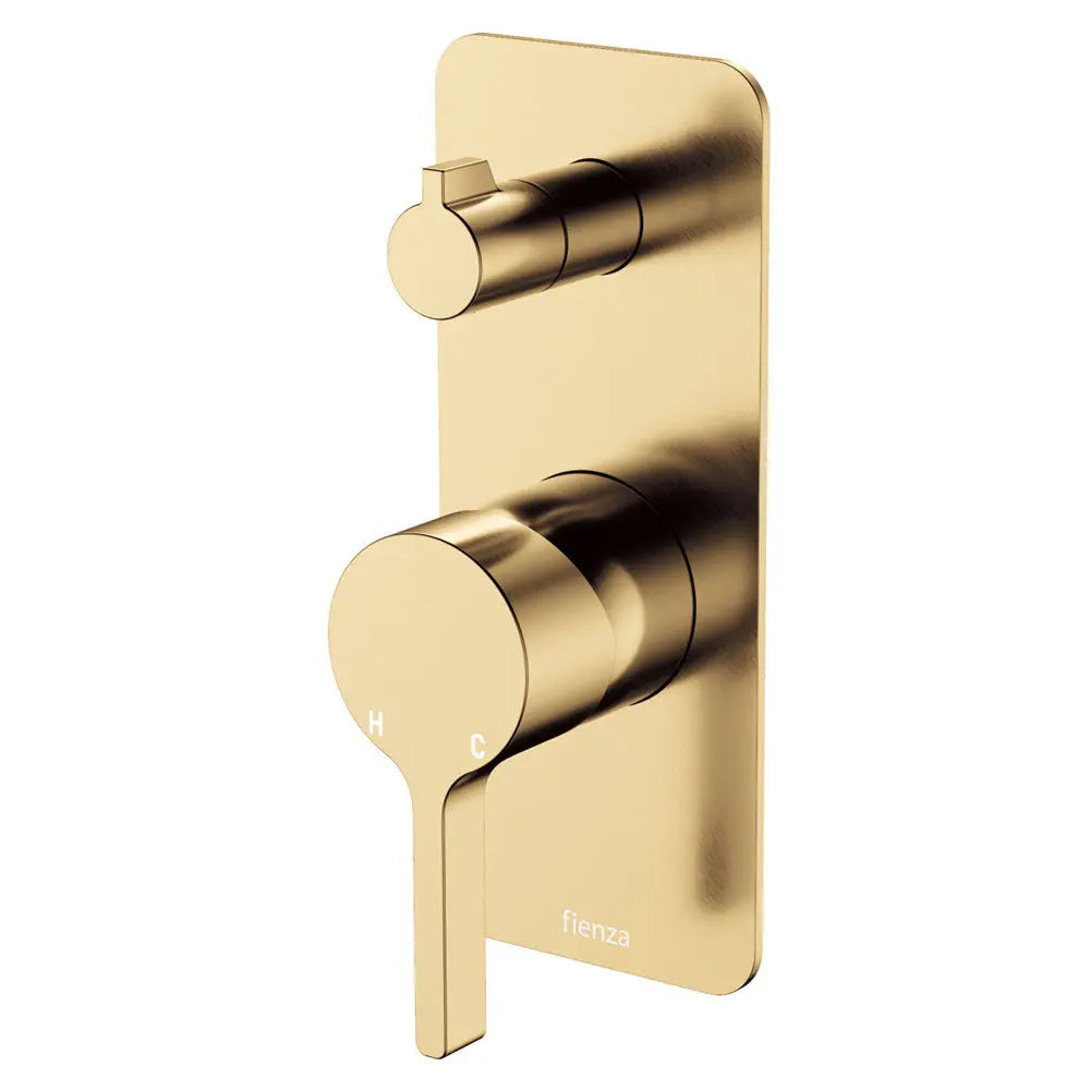 Sansa Wall Diverter Mixer, Rectangular Plate, Urban Brass fienza