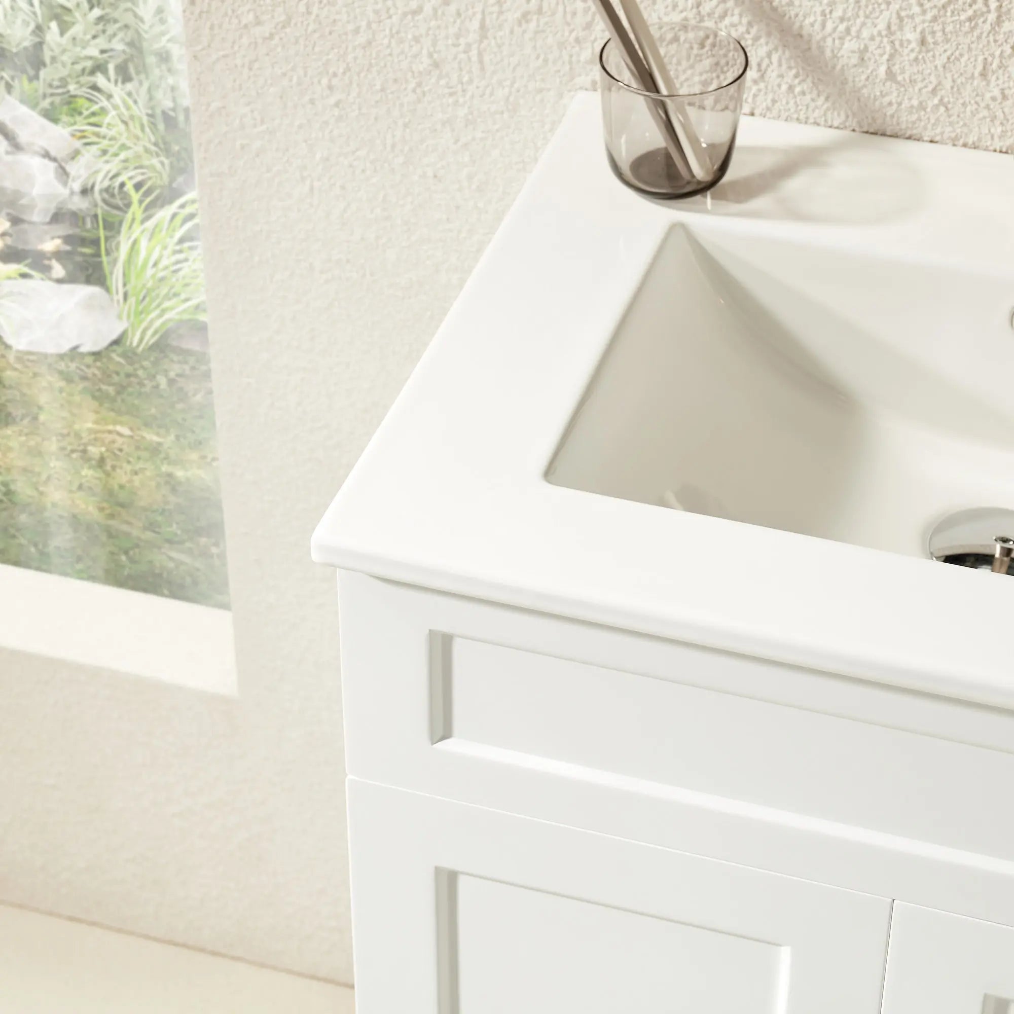 Harrington Floor PVC Cabinet Vanity 600mm (Matte White) Poseidon