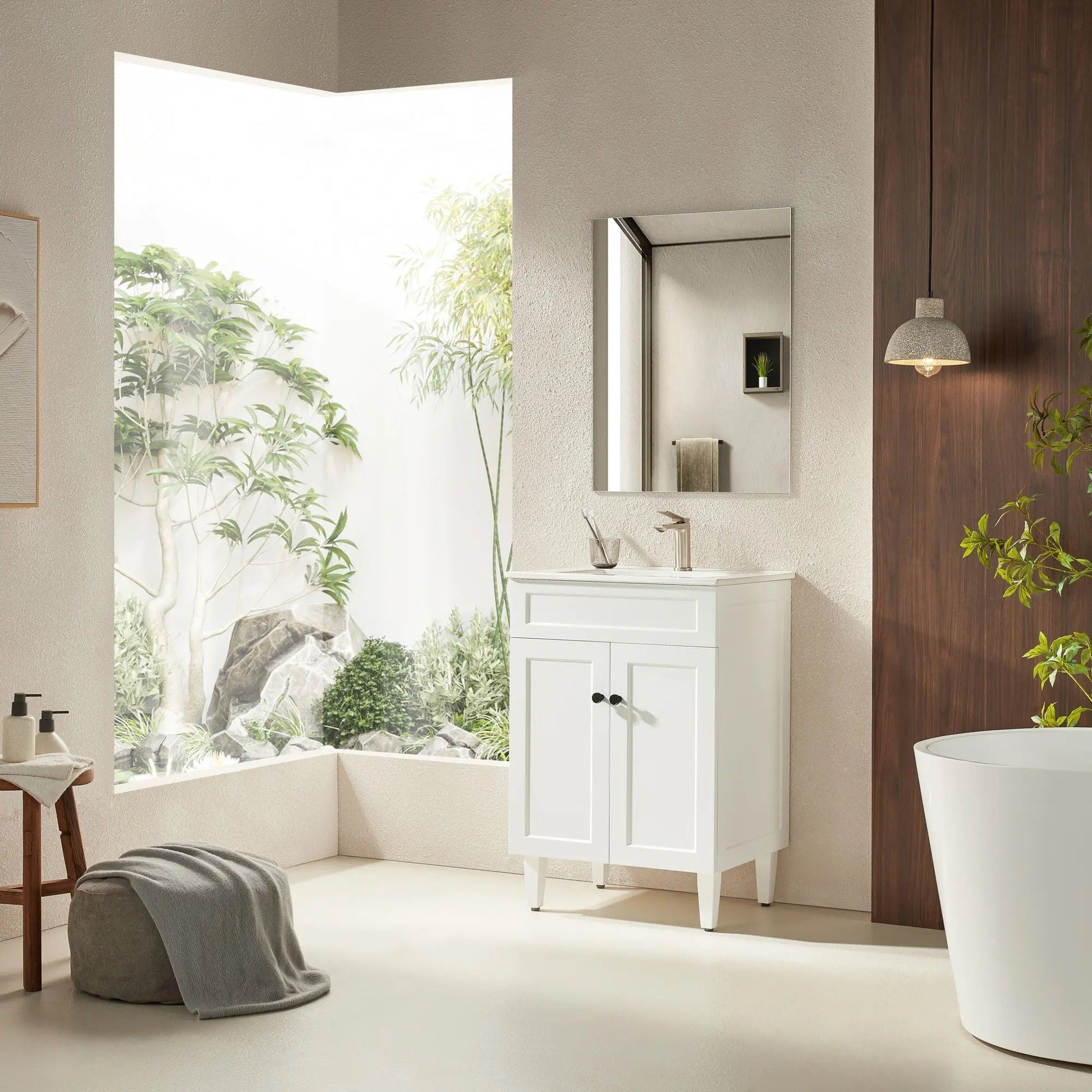 Harrington Floor PVC Cabinet Vanity 600mm (Matte White) Poseidon