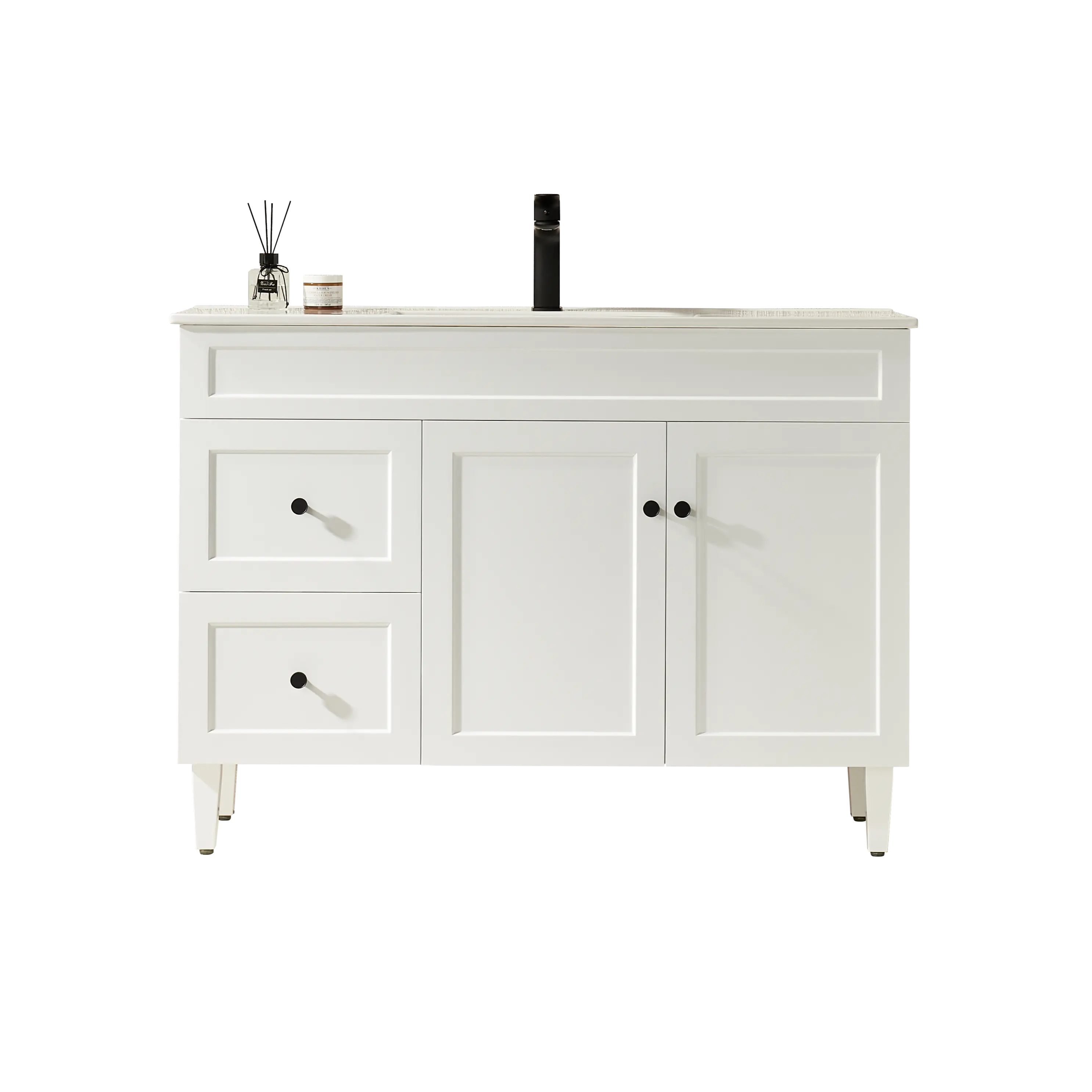 Harrington Floor PVC Cabinet Vanity 1200mm (Matte White) (Single Bowl) Poseidon
