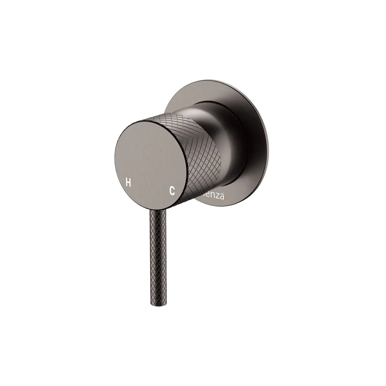 Axle Wall Mixer, Small Round Plate, Gun Metal fienza