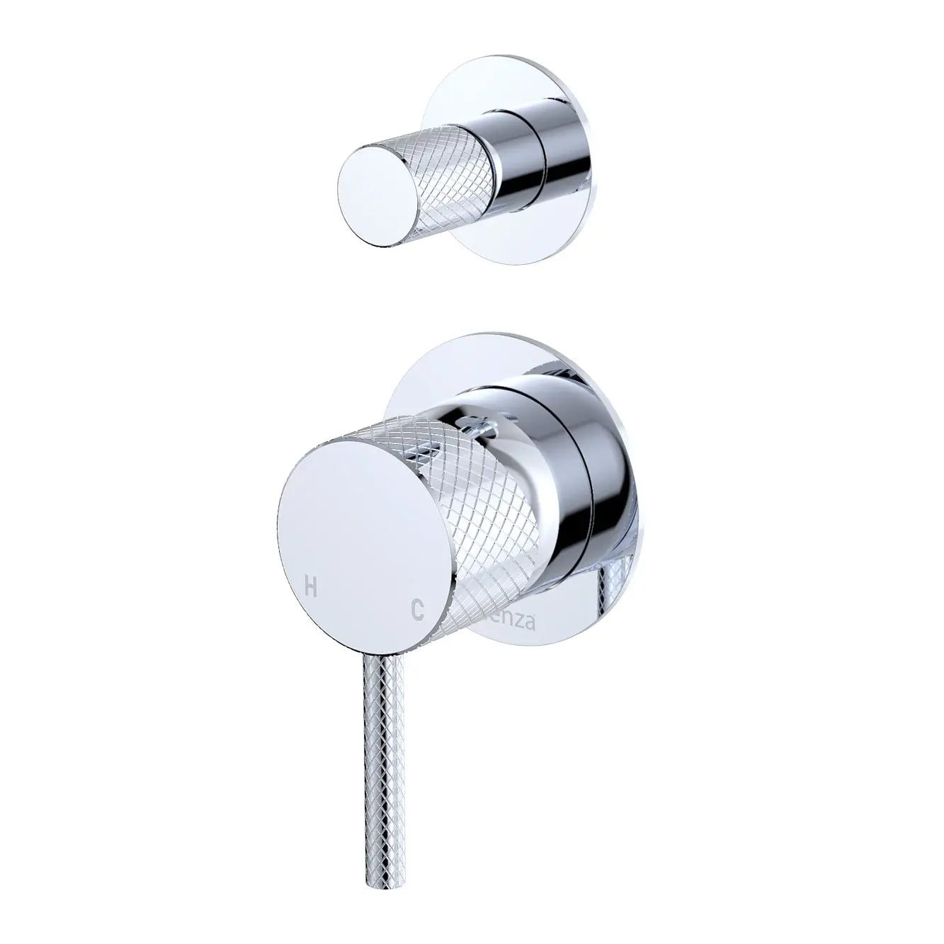 Axle Wall Diverter Mixer, Small Round Plates, Chrome fienza