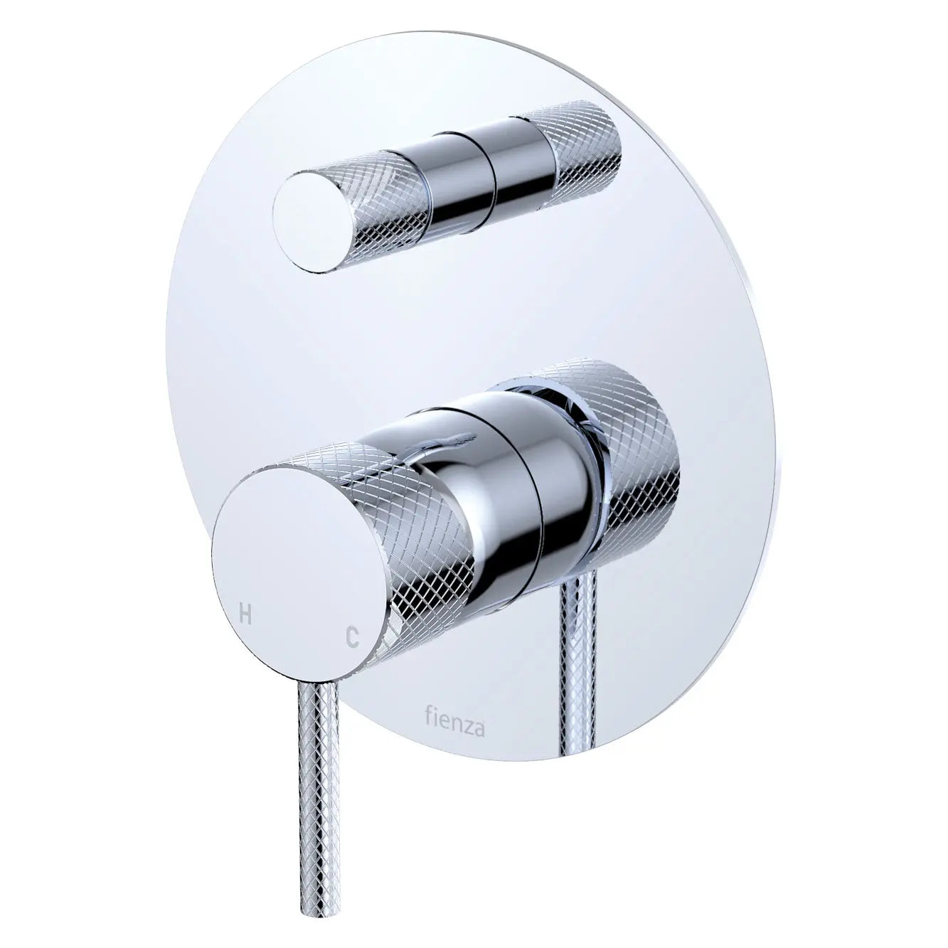 Axle Wall Diverter Mixer, Large Round Plate, Chrome fienza