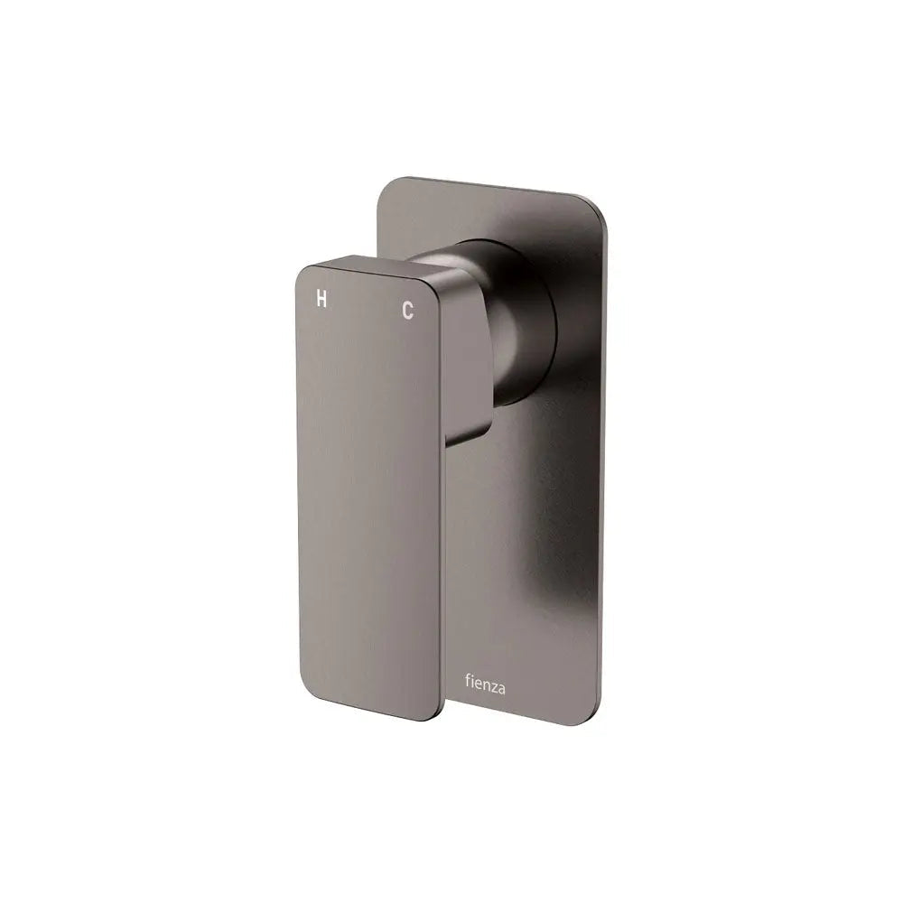 Tono Wall Mixer, Rectangular Plate, Gun Metal fienza