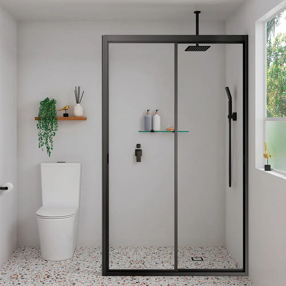 Tono Wall Diverter Mixer, Square Plates, Matte Black fienza