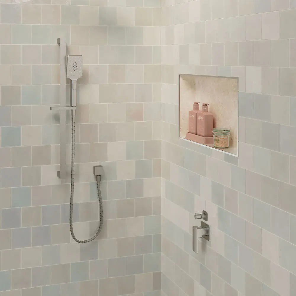 Tono Wall Diverter Mixer, Square Plates, Brushed Nickel fienza