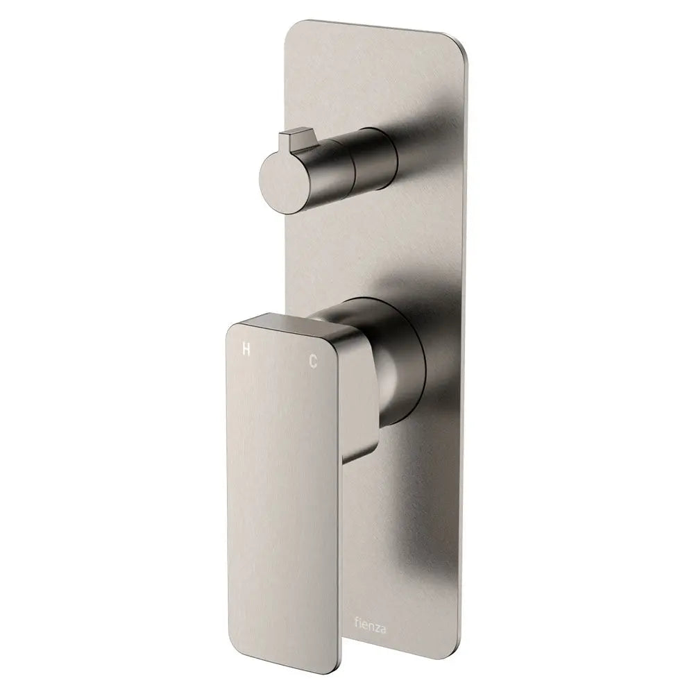 Tono Wall Diverter Mixer, Rectangular Plate, Brushed Nickel fienza