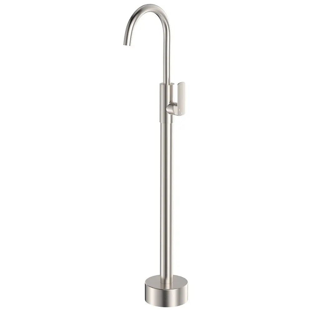 Tono Floor Mounted Basin/Bath Mixer, Brushed Nickel fienza