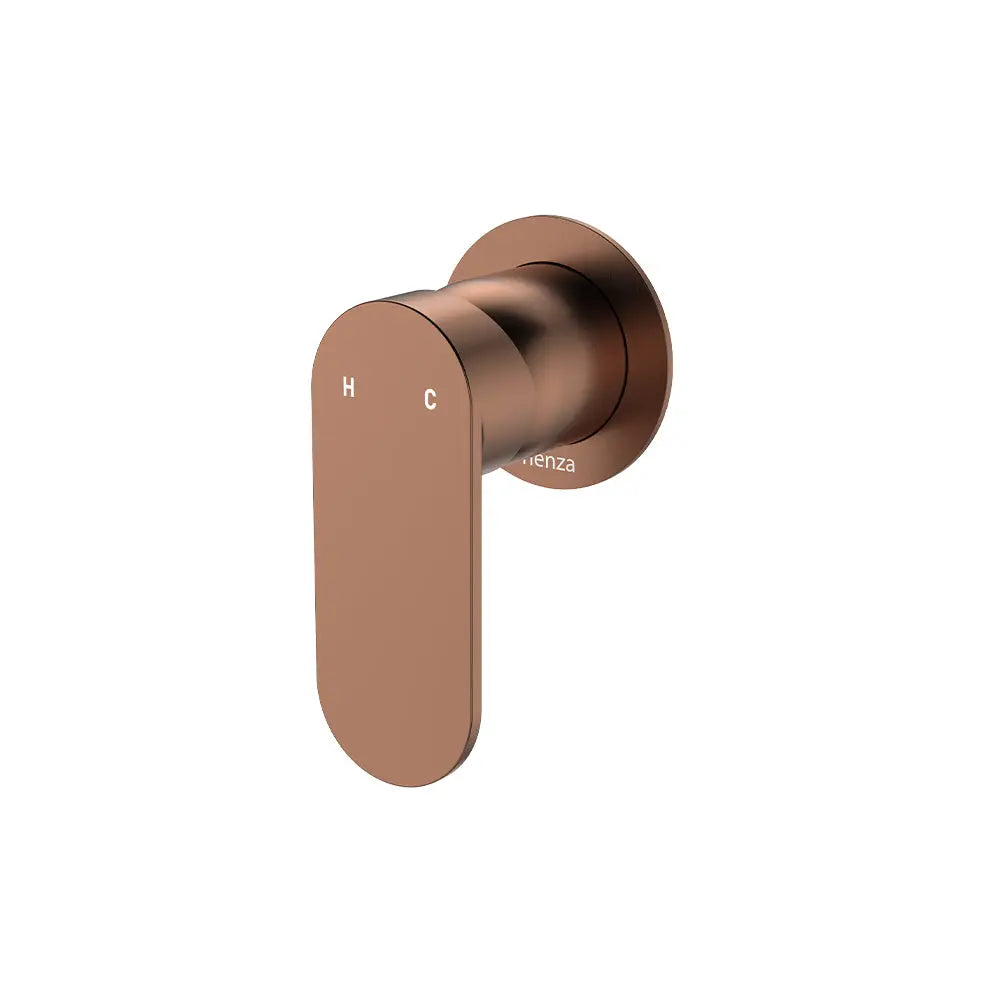 Empire Slim Wall Mixer, Round Plate, Brushed Copper fienza