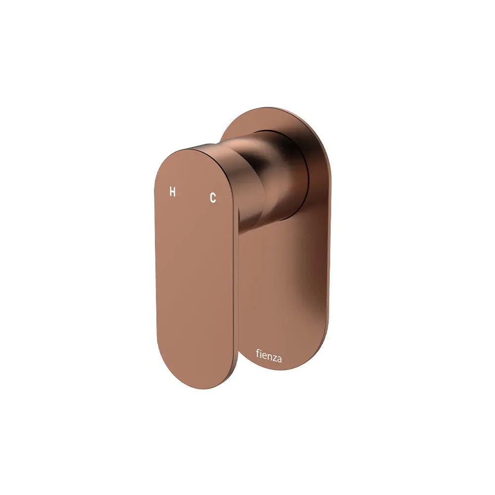 Empire Slim Wall Mixer, Oval Plate, Brushed Copper fienza
