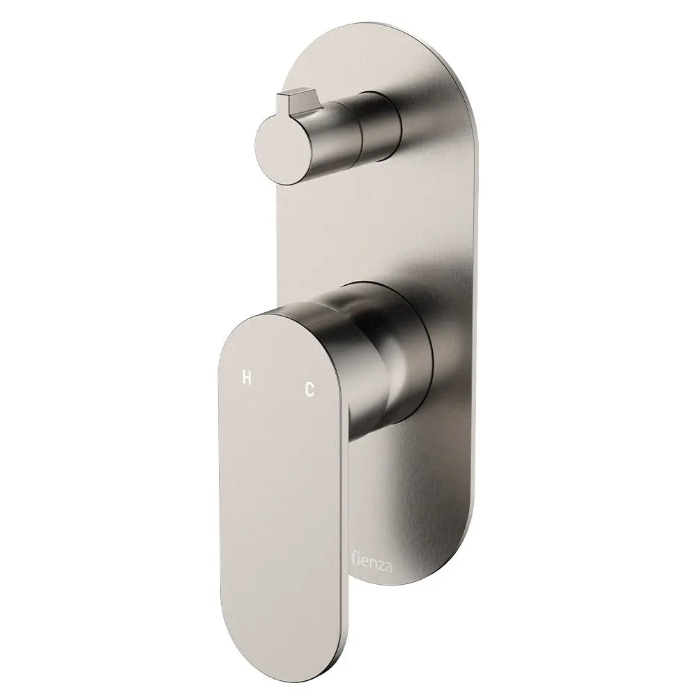 Empire Slim Wall Diverter Mixer, Large Oval Plate, Vertical, Brushed Nickel fienza