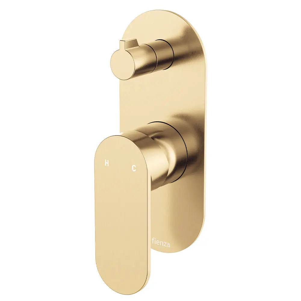 Empire Slim Wall Diverter Mixer, Large Oval Plate, Vertical, Urban Brass fienza