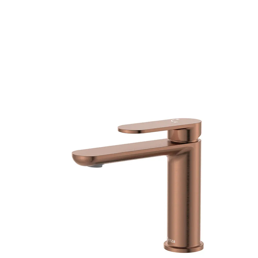 Empire Slim Cold Start Basin Mixer, Brushed Copper fienza