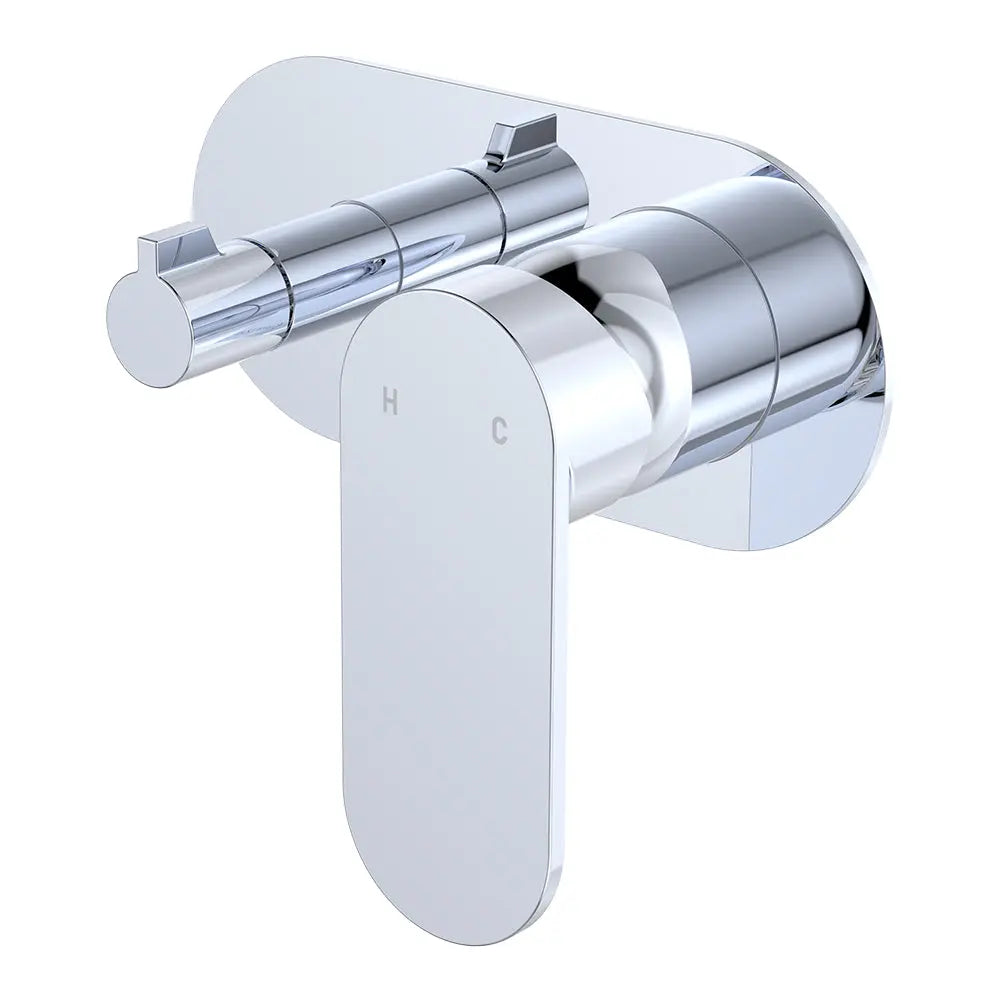 Empire Slim Wall Diverter Mixer, Large Oval Plate, Horizontal, Chrome fienza