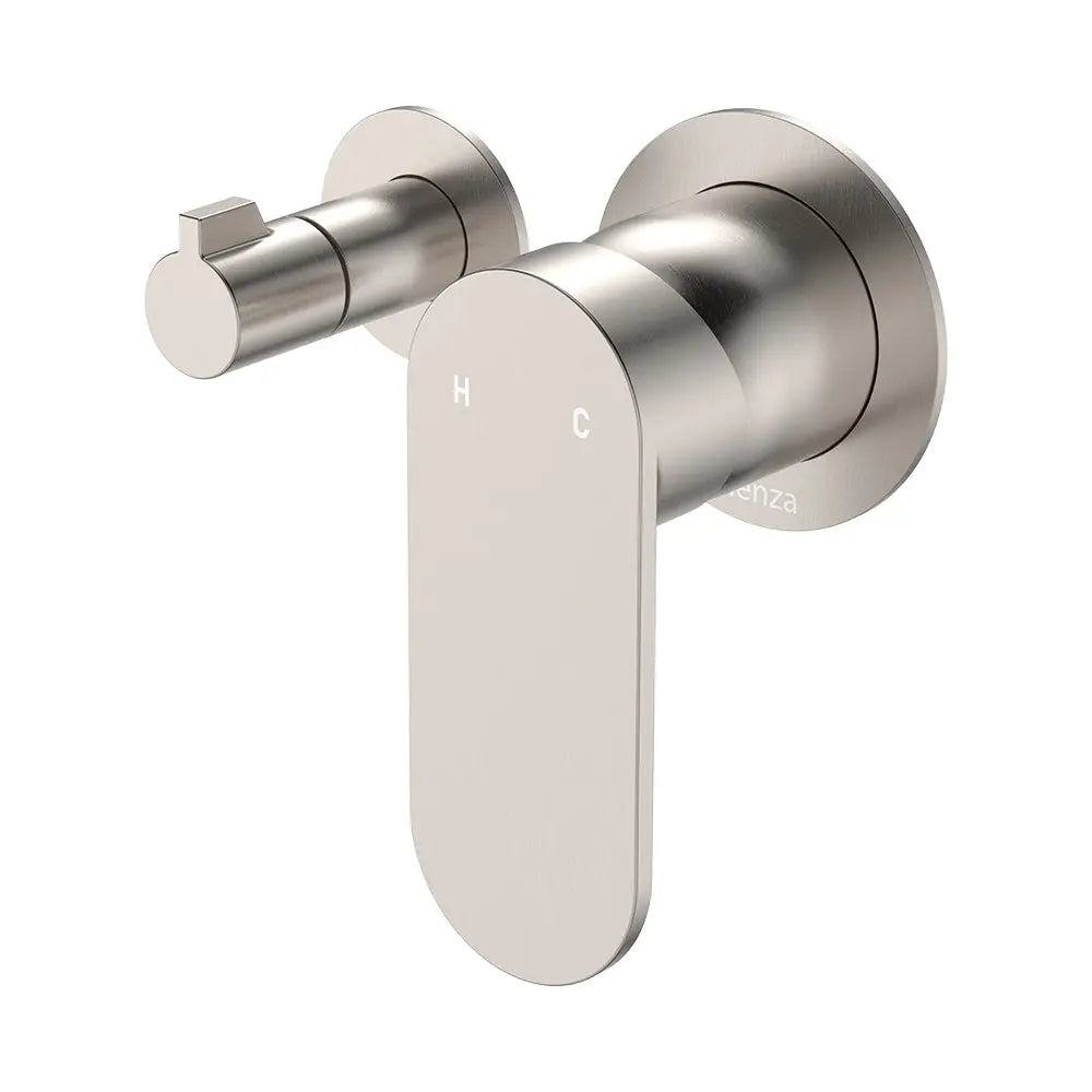 Empire Slim Wall Diverter Mixer, Small Round Plates, Horizontal, Brushed Nickel fienza