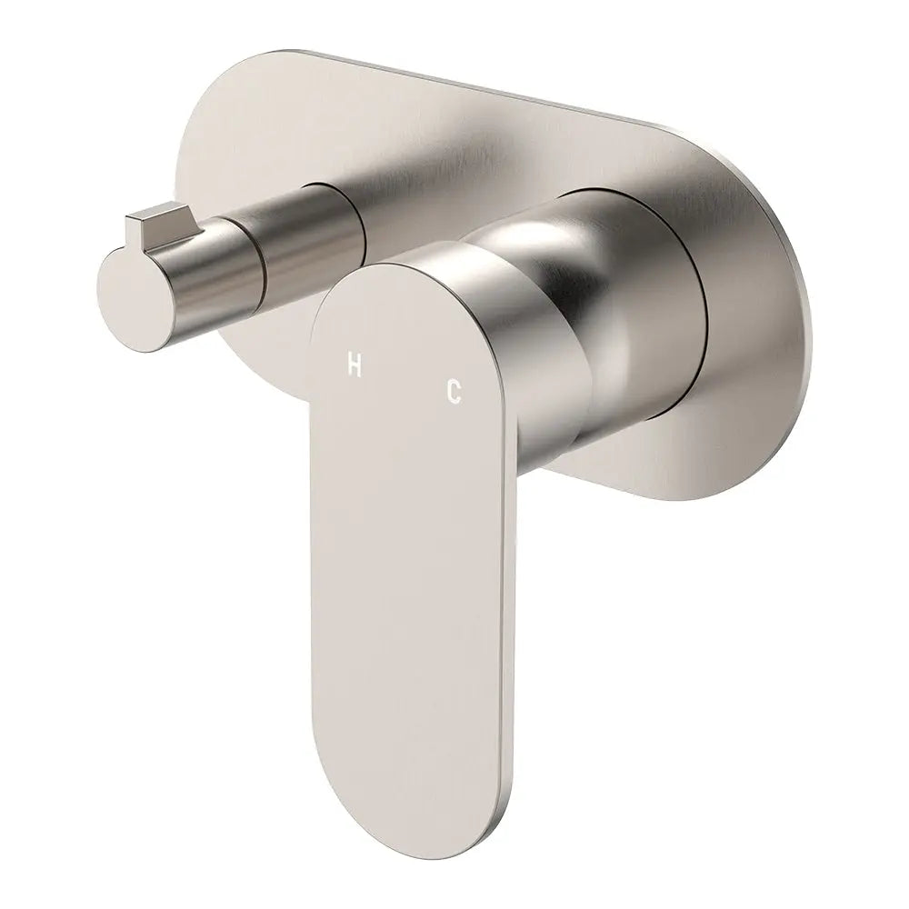 Empire Slim Wall Diverter Mixer, Large Oval Plate, Horizontal, Brushed Nickel fienza