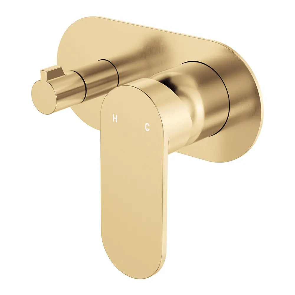 Empire Slim Wall Diverter Mixer, Large Oval Plate, Horizontal, Urban Brass fienza