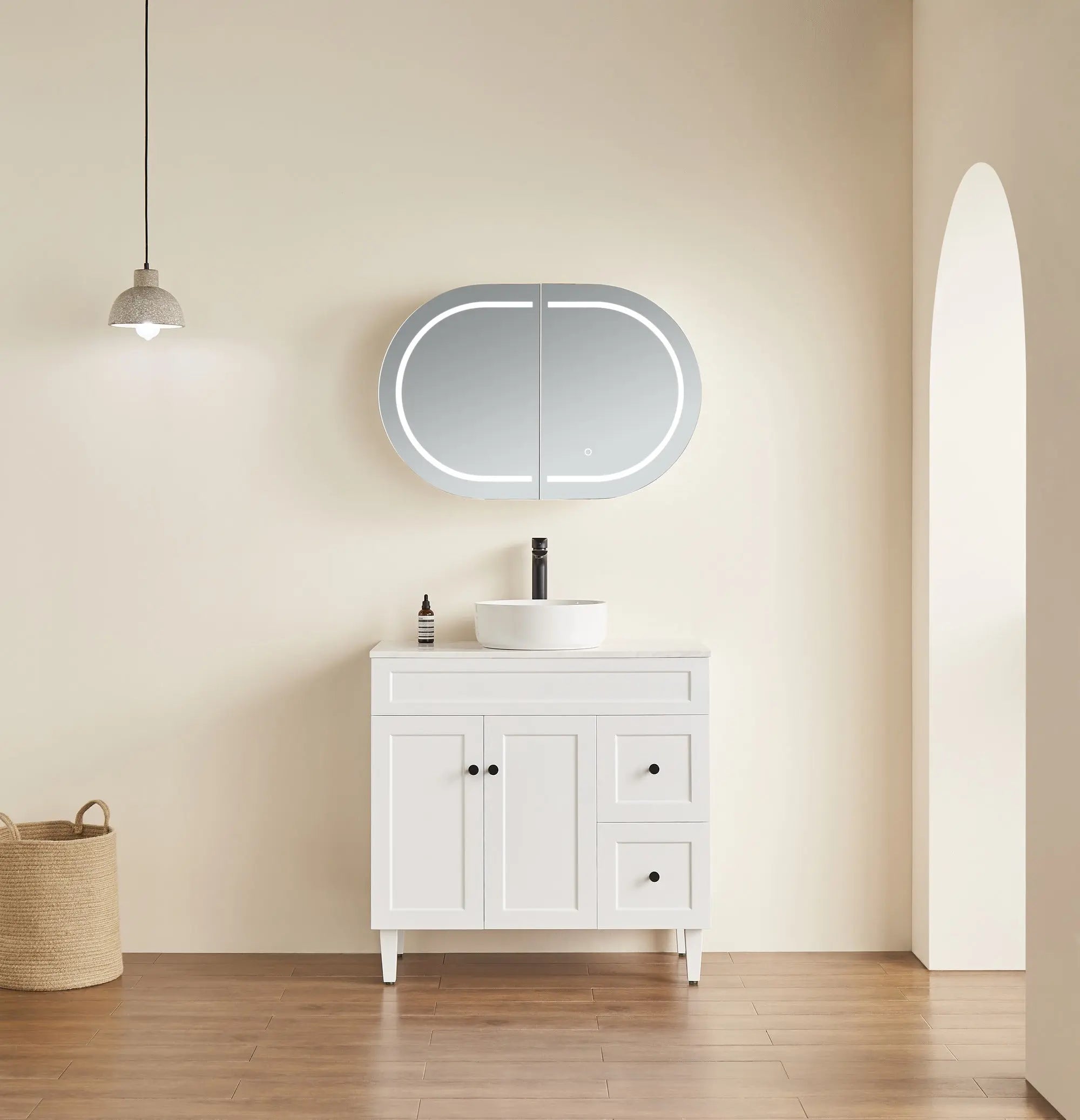 Olivia LED Mirror Cabinet 900X600X155mm Poseidonbk