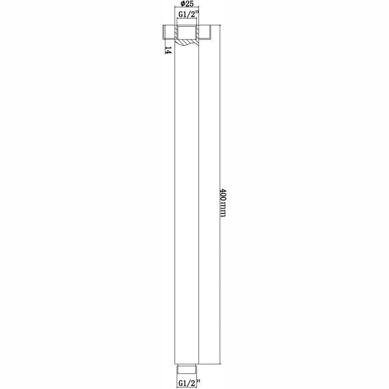 400mm Brushed Nickel Ceiling Shower Arm Aquaperla