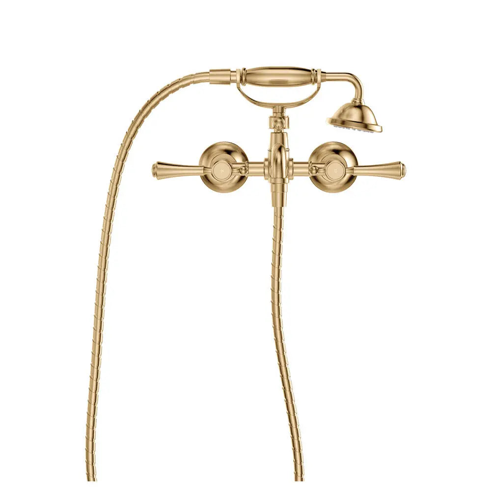 Lillian Lever Exposed Bath Tap Set with Hand Shower, Urban Brass fienza