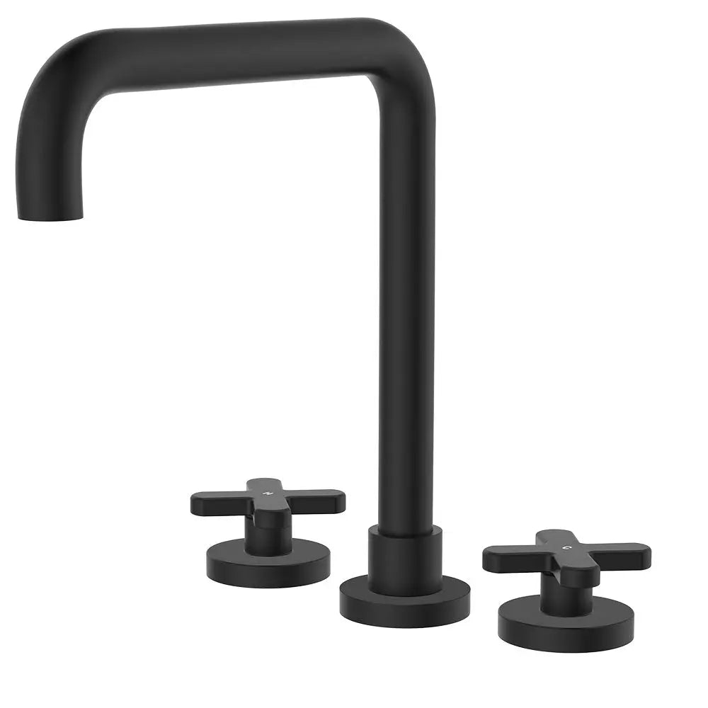 Kaya Squareline Hob Set, Cross Taps, Matte Black fienza