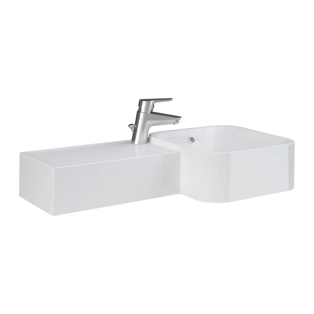 RAK Petit Square Wall Basin, Left Edge, 1 Tap Hole fienza