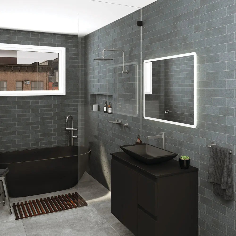 Round Fixed Gooseneck Shower Arm, Gun Metal fienza