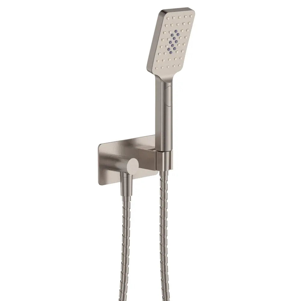 Tono Hand Shower, Rectangular Plate, Brushed Nickel fienza