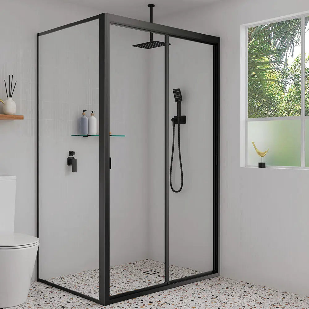 Tono Hand Shower, Rectangular Plate, Matte Black fienza