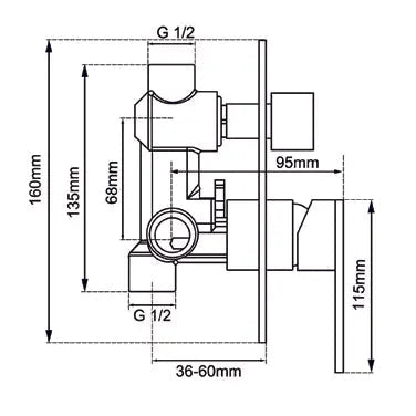 LUCID PIN - Black Diverter Mixer Aquaperla