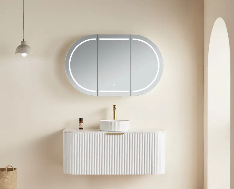 Olivia LED Mirror Cabinet 1200X750X155mm Poseidonbk