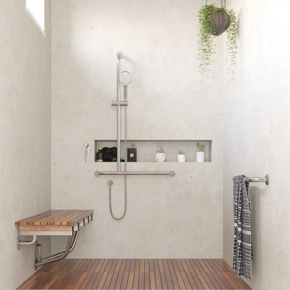 Luciana Care Inverted T Rail Shower, Left-Hand fienza