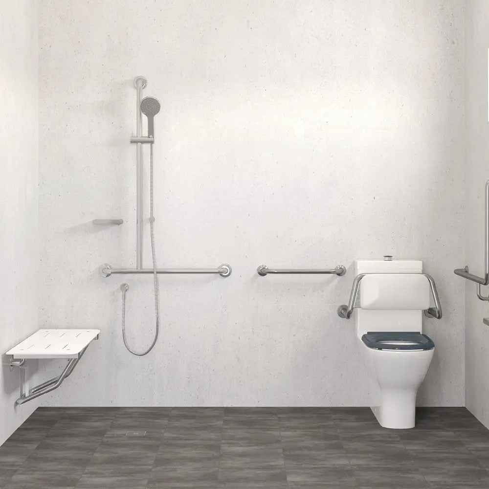 Luciana Care Inverted T Rail Shower, Left-Hand fienza
