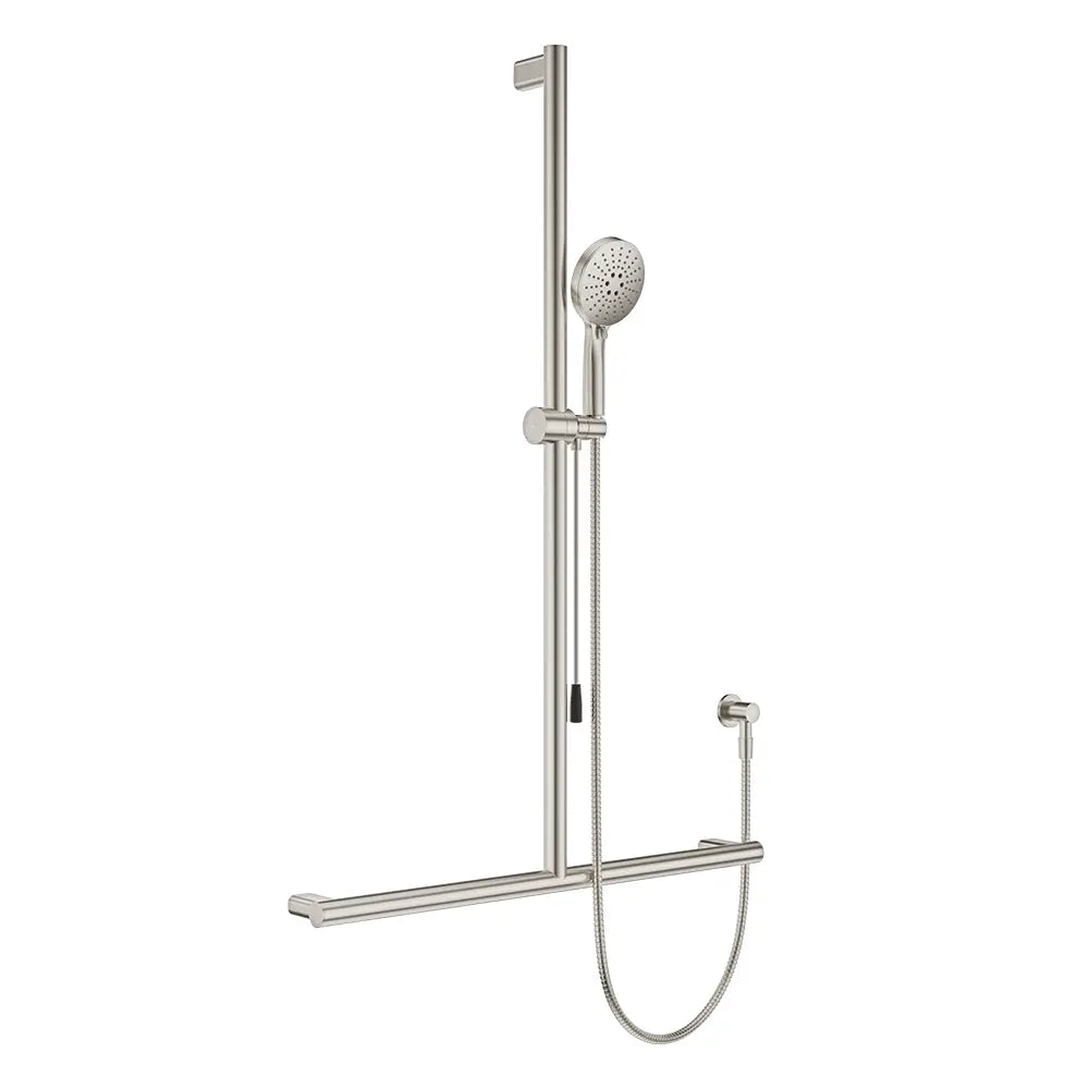 Care Inverted T Rail Shower with Push/Pull Slider, Brushed Nickel fienza