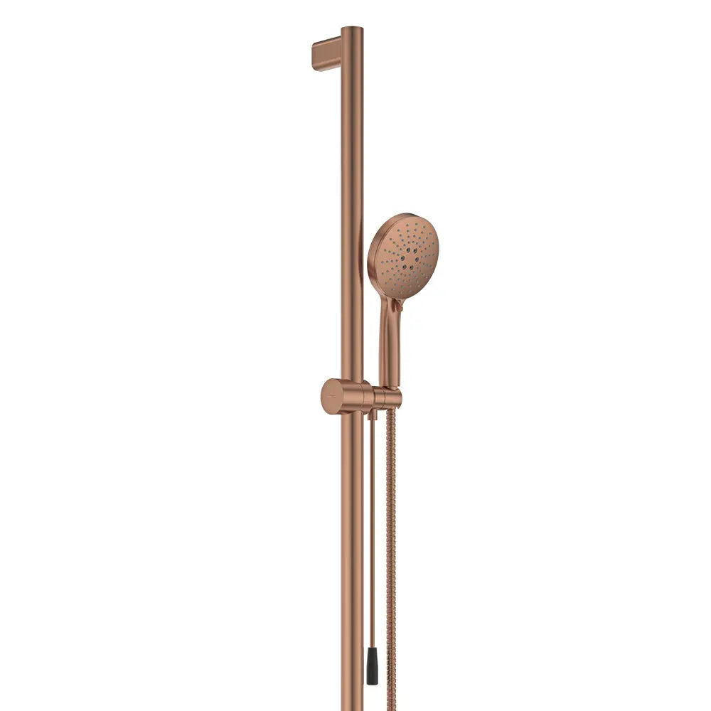 Care Inverted T Rail Shower with Push/Pull Slider, Brushed Copper fienza