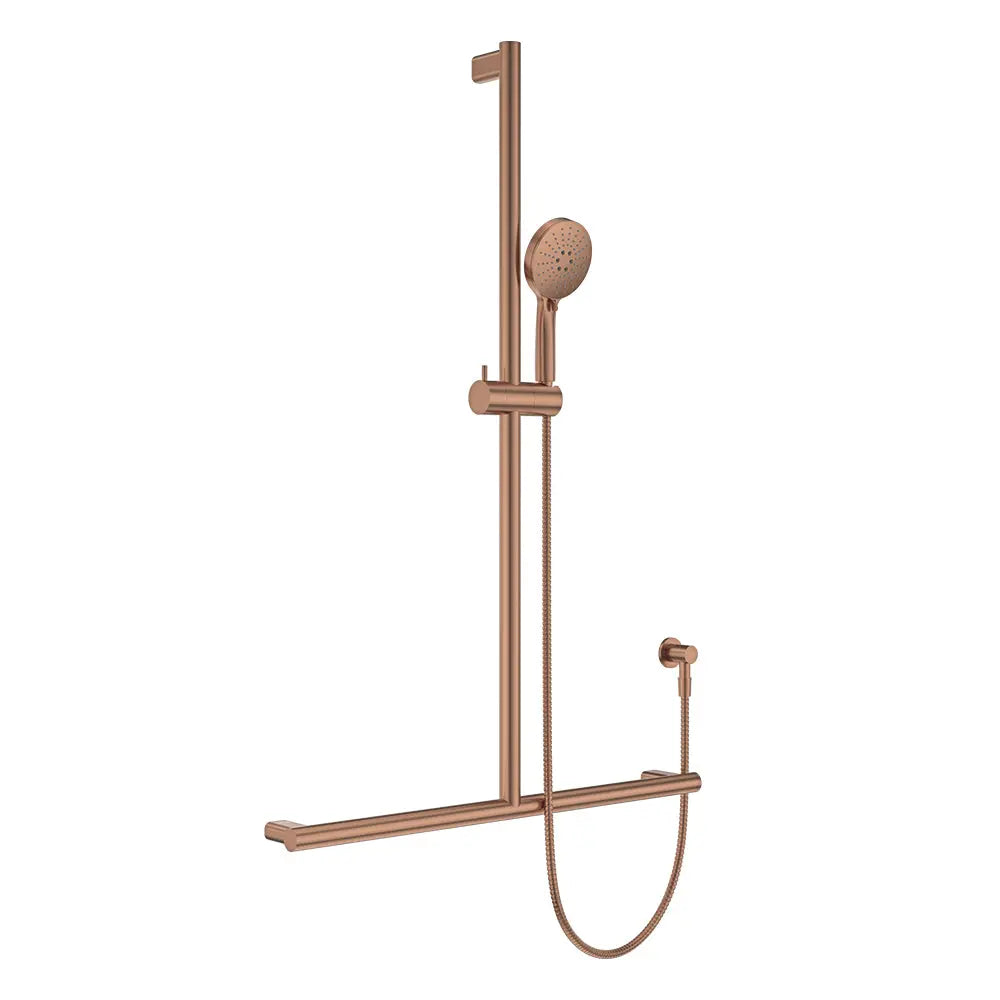 Care Inverted T Rail Shower, Brushed Copper fienza