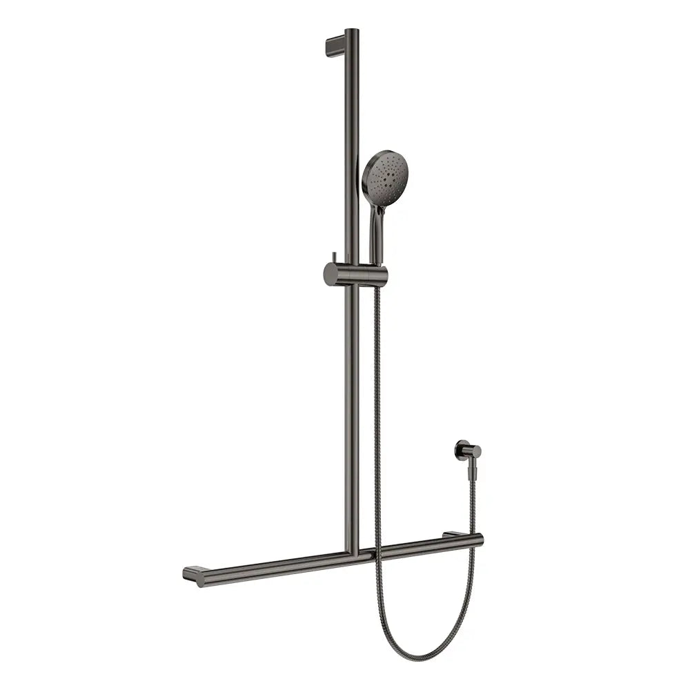 Care Inverted T Rail Shower, Gun Metal fienza
