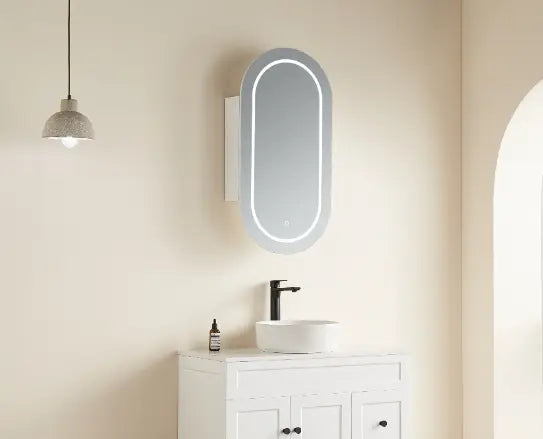 Olivia LED Mirror Cabinet 450X900X155mm Poseidonbk
