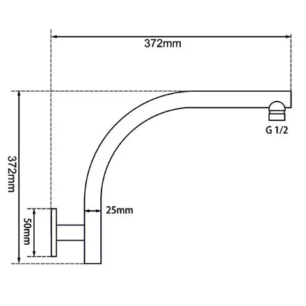 Brushed Nickel Wall Shower Arm Aquaperla