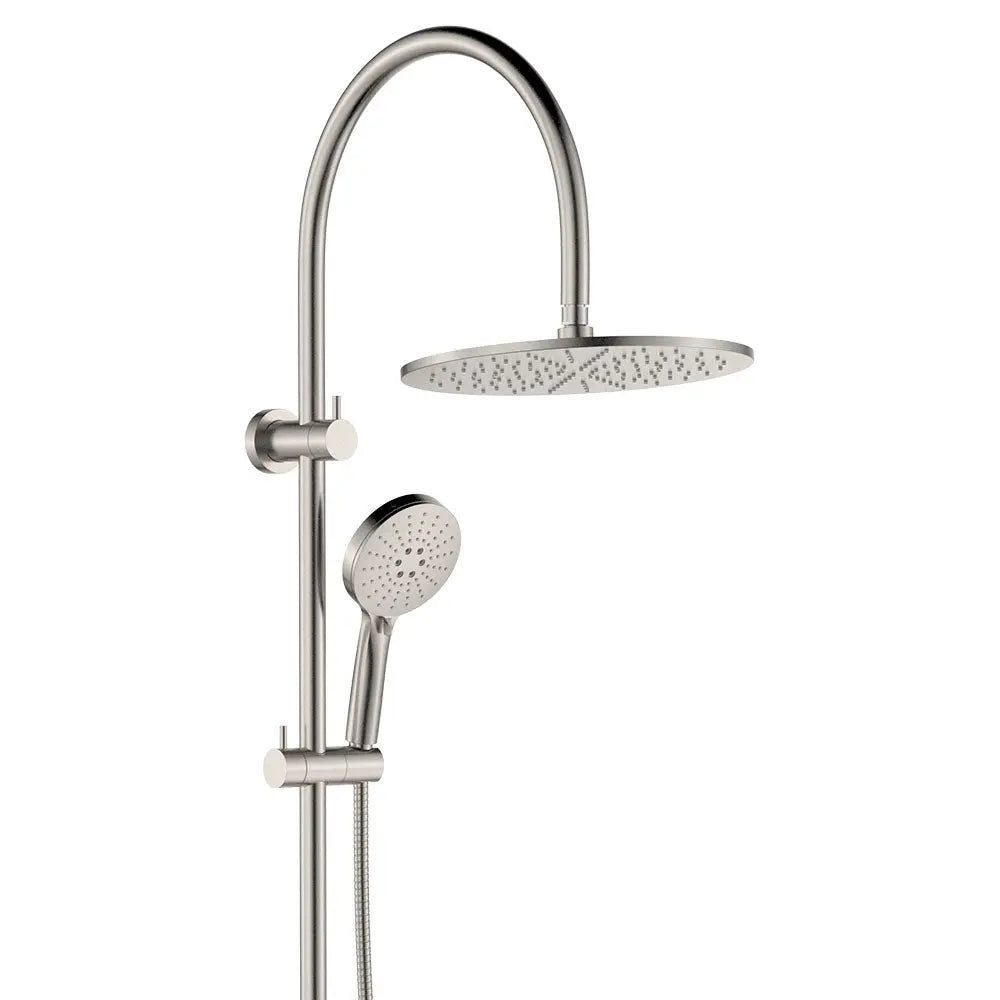 Empire Slim Curved Twin Shower, Brushed Nickel fienza