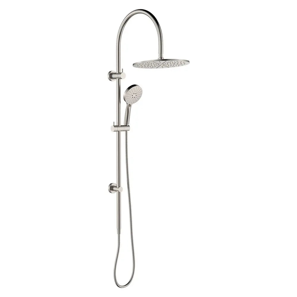 Empire Slim Curved Twin Shower, Brushed Nickel fienza