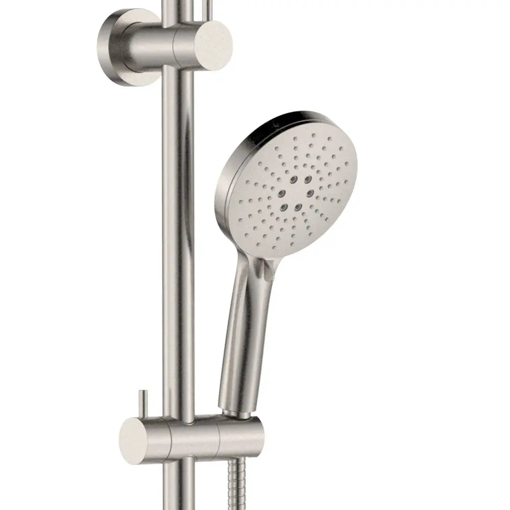 Empire Slim Curved Twin Shower, Brushed Nickel fienza