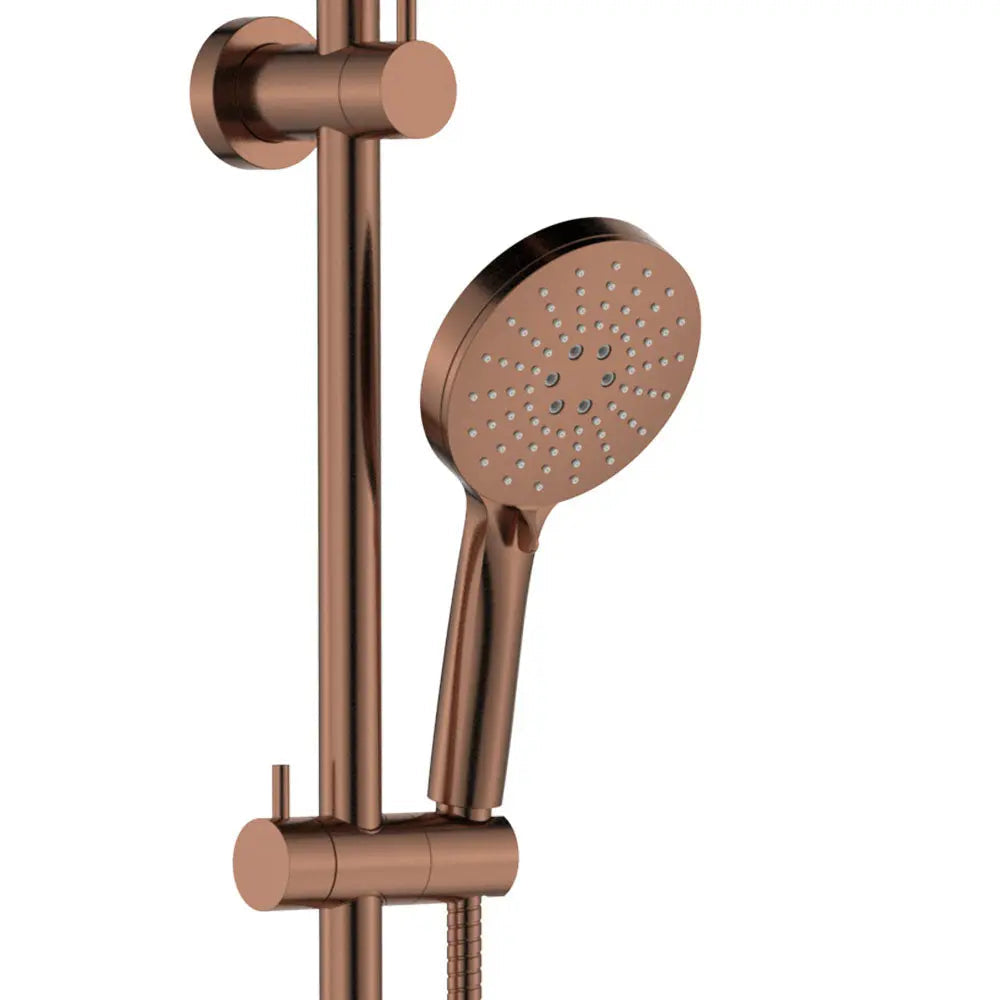 Empire Slim Curved Twin Shower, Brushed Copper fienza