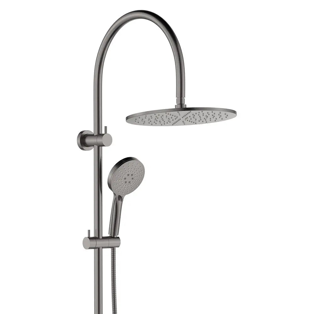 Empire Slim Curved Twin Shower, Gun Metal fienza
