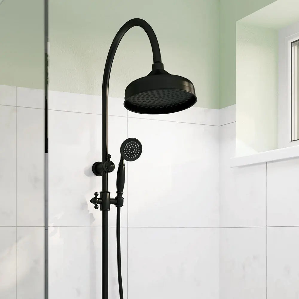 Lillian Twin Shower, Matte Black fienza