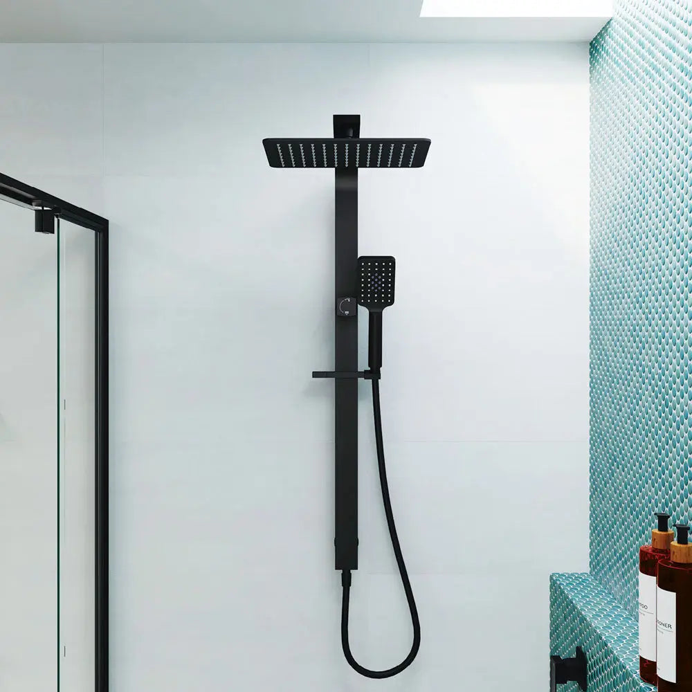 Tono Deluxe Twin Shower, Matte Black fienza