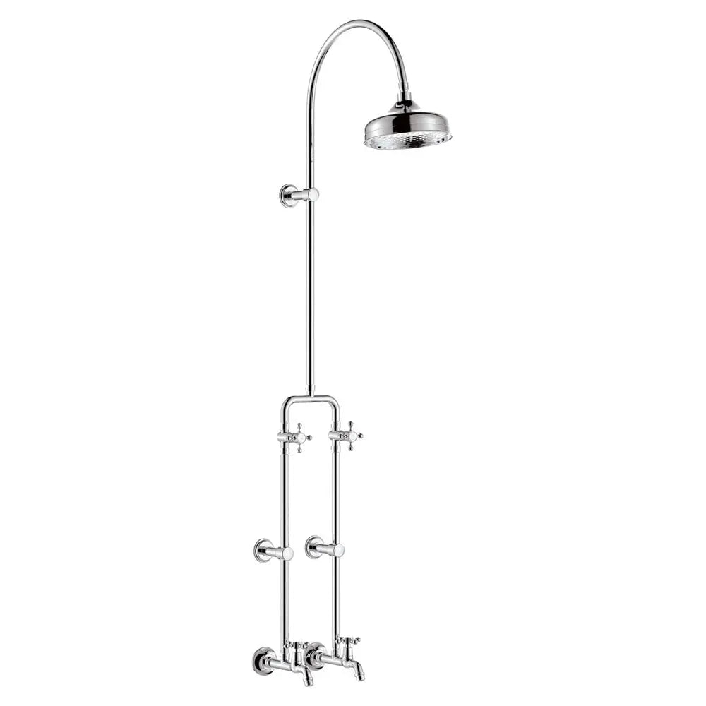 Lillian Exposed Rail Shower & Bath Set, Chrome fienza