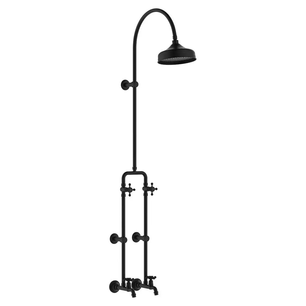 Lillian Exposed Rail Shower & Bath Set, Matte Black fienza